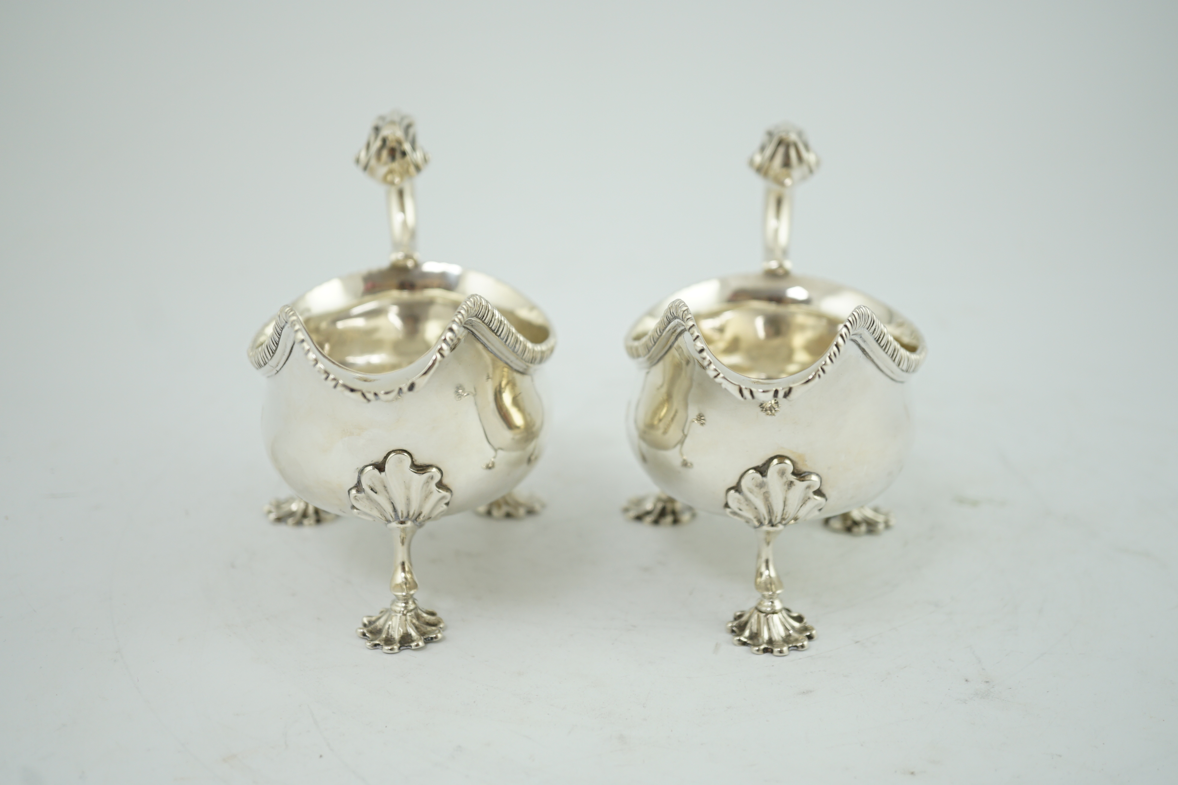 A pair of George III silver sauceboats, by Thomas Evans